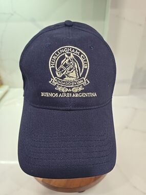 Hurlingham Club Buenos Aires Argentina Polo Baseball Cap Hat Navy Blue Prisa